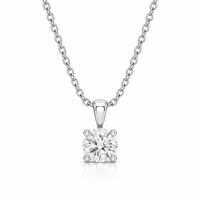 0.50 ct. Lab Diamond Pendant w/ 18" Chain (925 Sterling Silver)