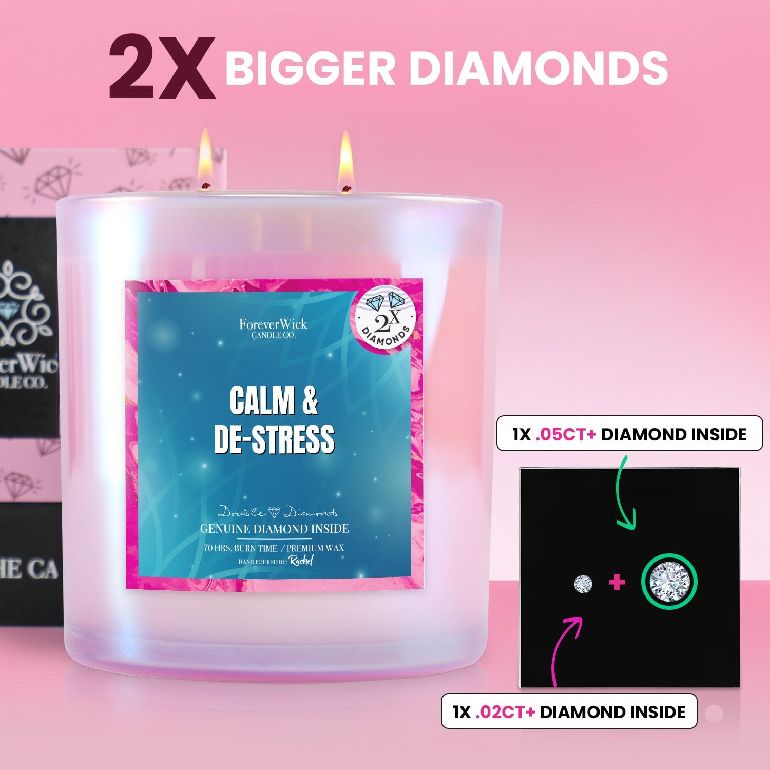 Calm and De Stress 2 Diamond Candle
