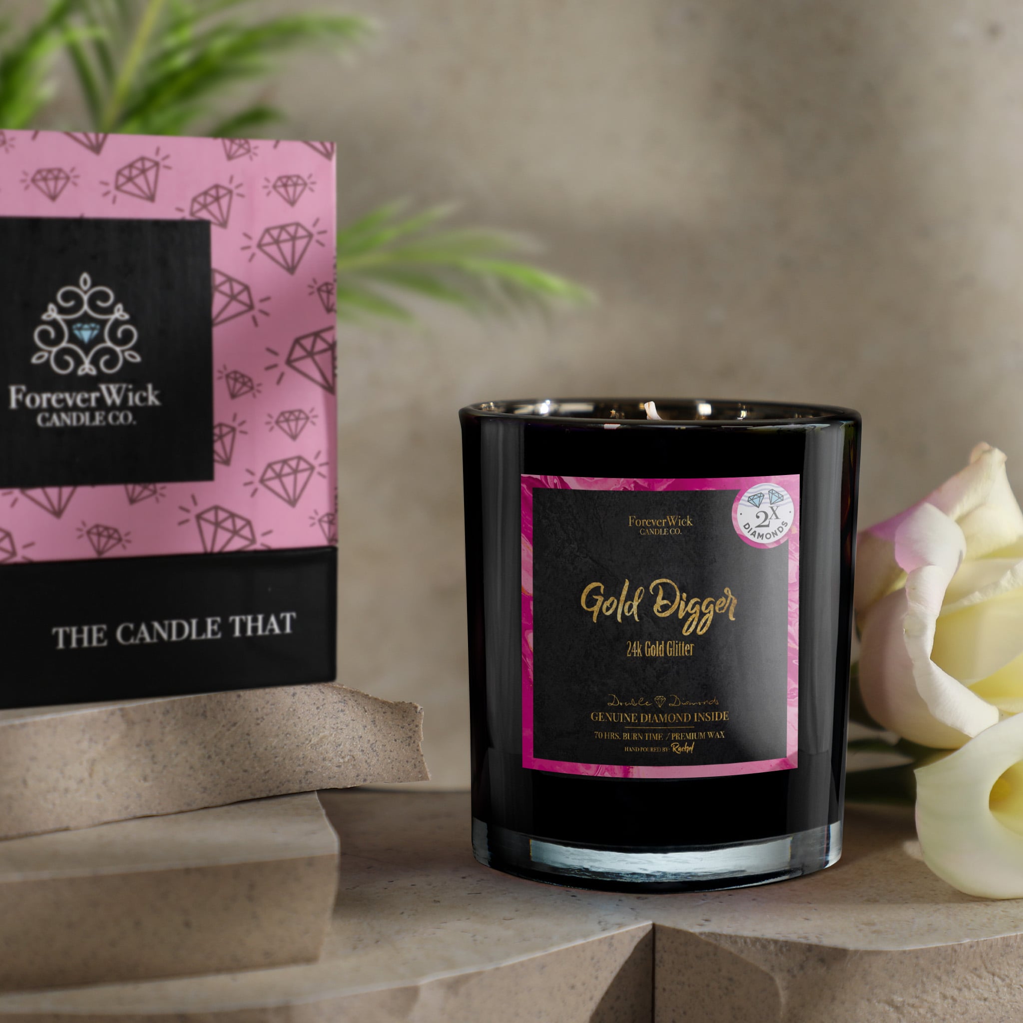24K Gold Digger Double Diamond Candle