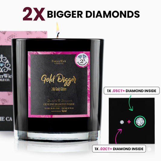 24K Gold Digger Double Diamond Candle