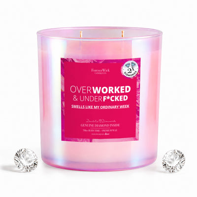 Overworked & UnderF*cked Double Diamond Sparkle Candle