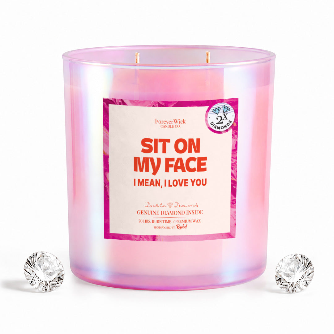 Sit On My Face Double Diamond Sparkle Candle