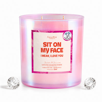 Sit On My Face Double Diamond Sparkle Candle