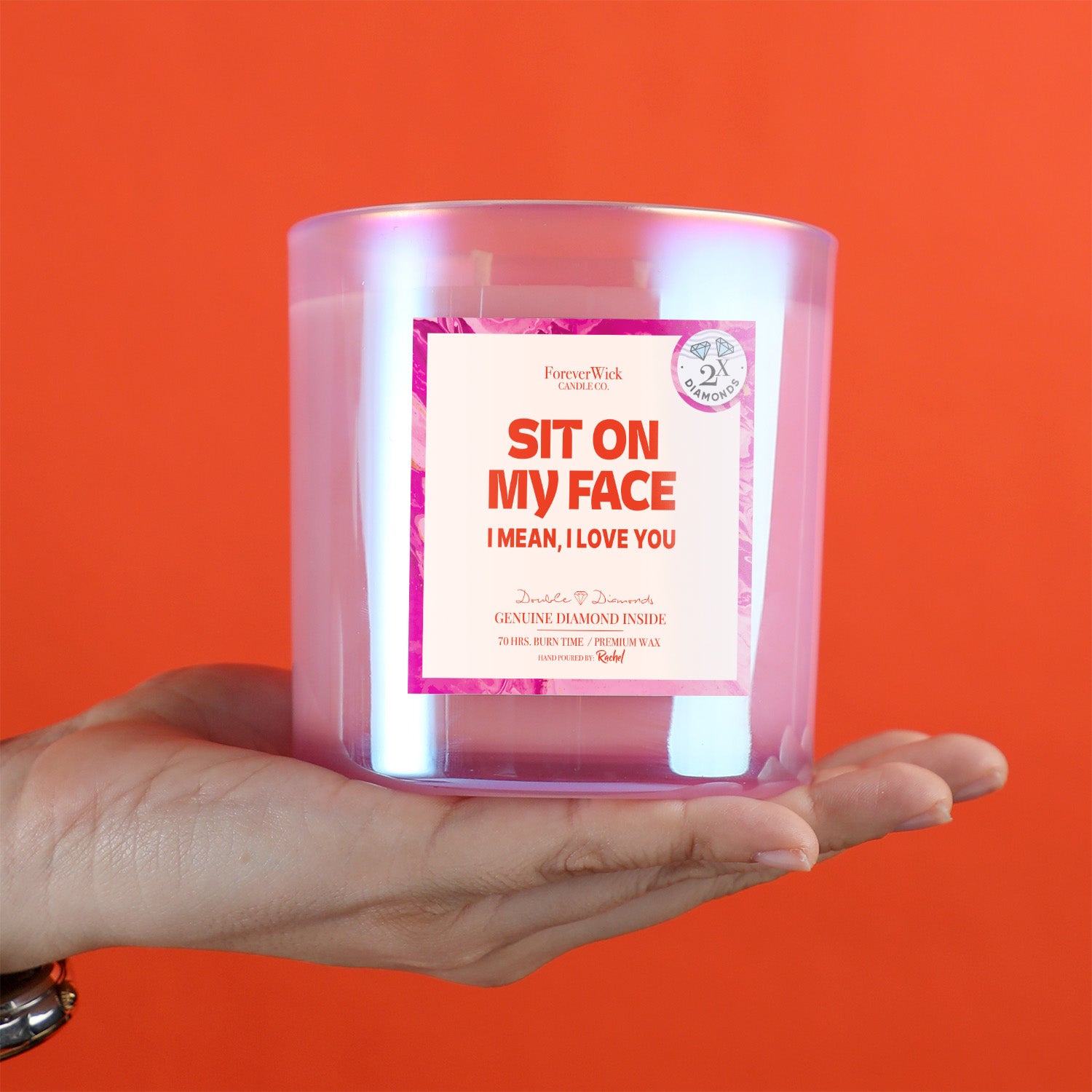 Sit On My Face Double Diamond Sparkle Candle