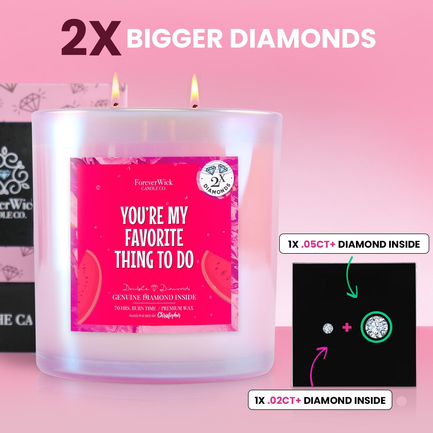 You're My Favorite Thing To Do Double Diamond Sparkle Candle