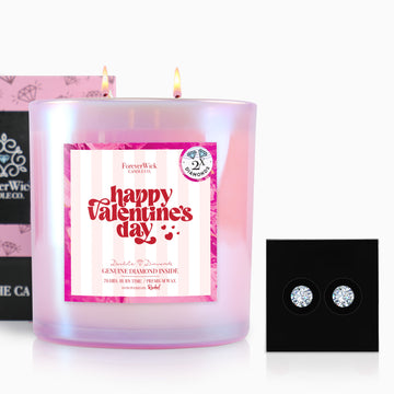 Happy Valentine's Day Double Diamond Sparkle Candle