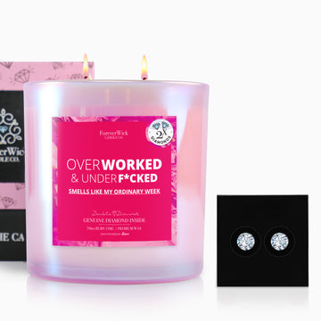 Overworked & UnderF*cked Double Diamond Sparkle Candle