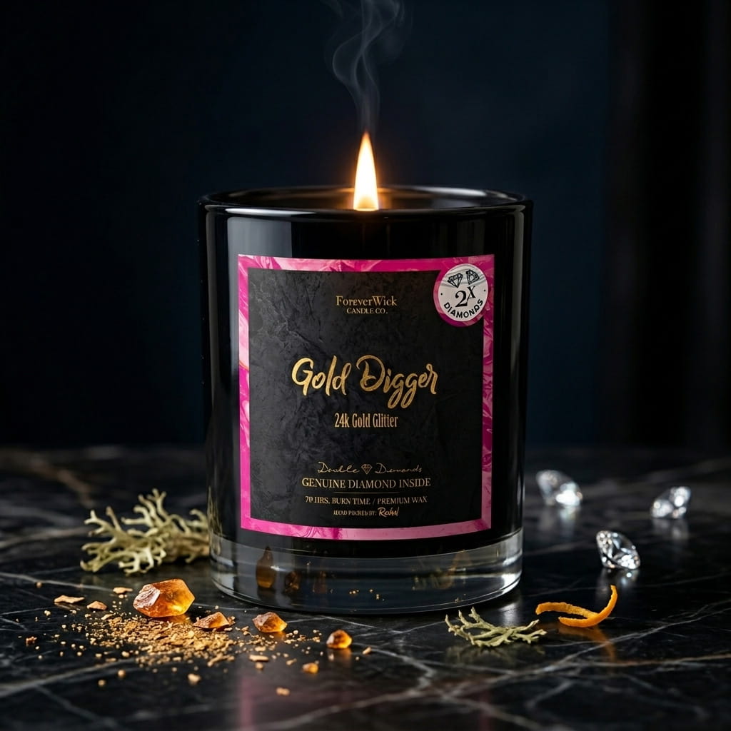 24K Gold Digger Double Diamond Candle