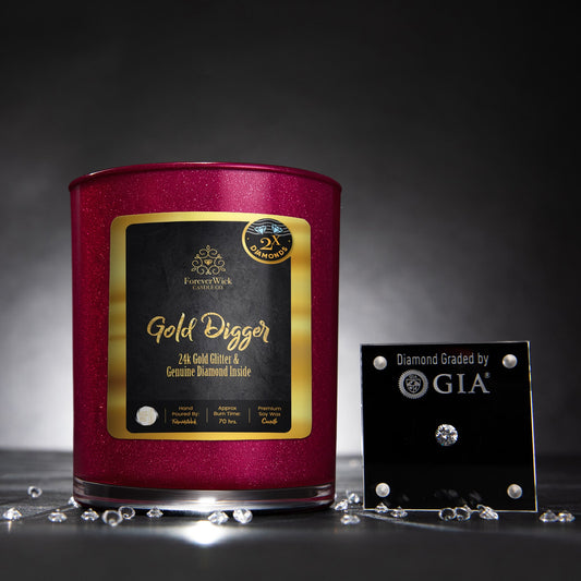 24K Gold Digger Double Diamond Candle
