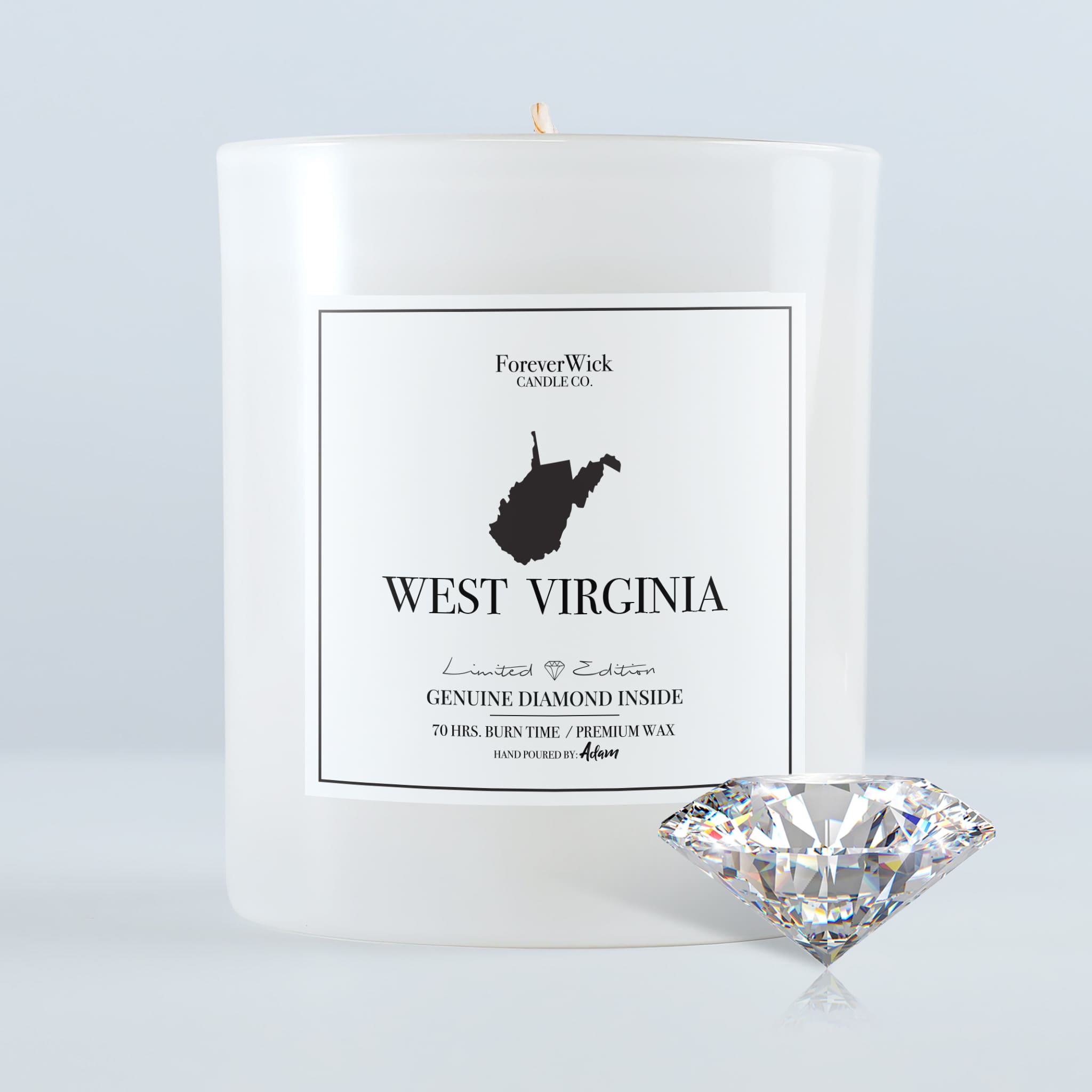 West Virginia Diamond Candle