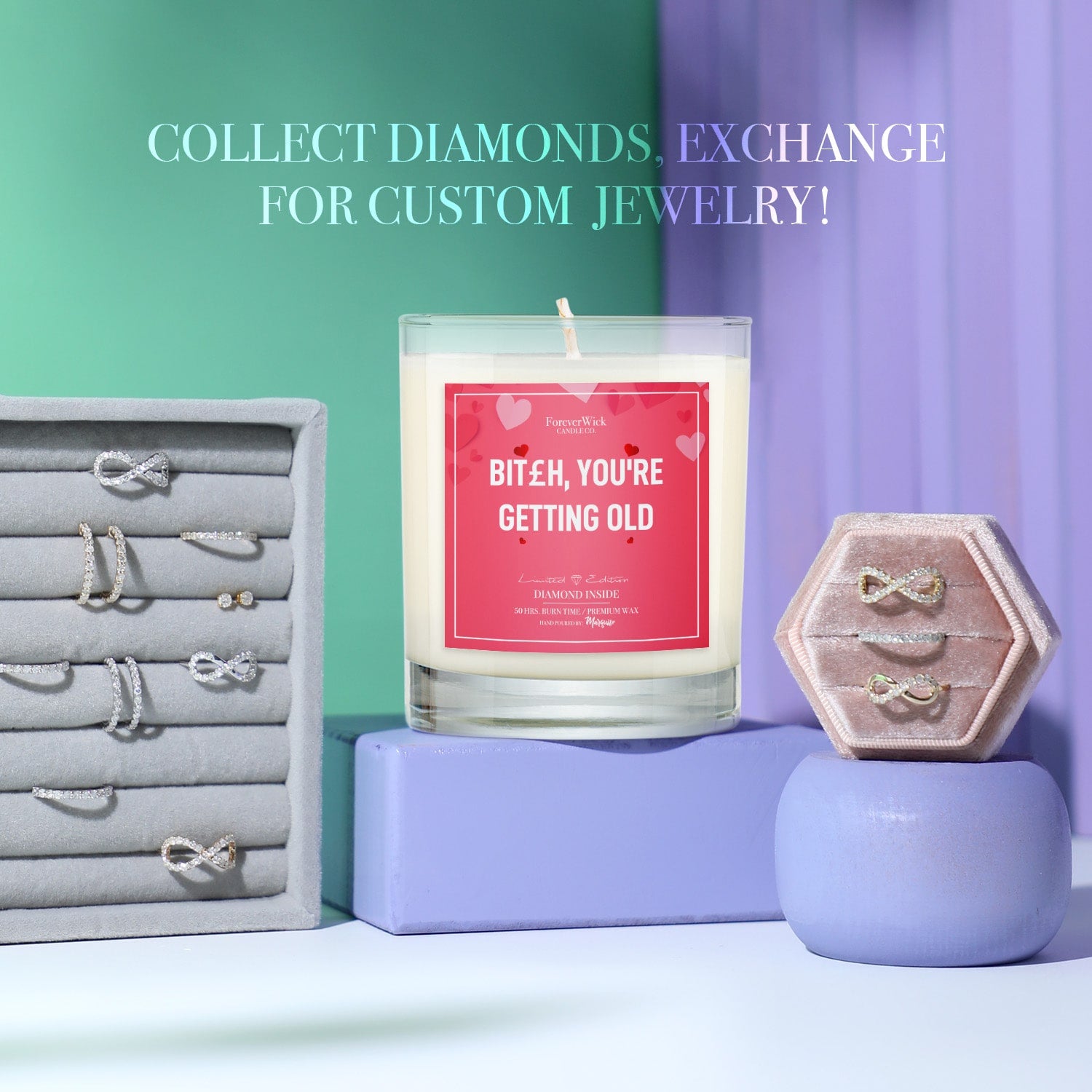 B*tch You're Getting Old Diamond Candle