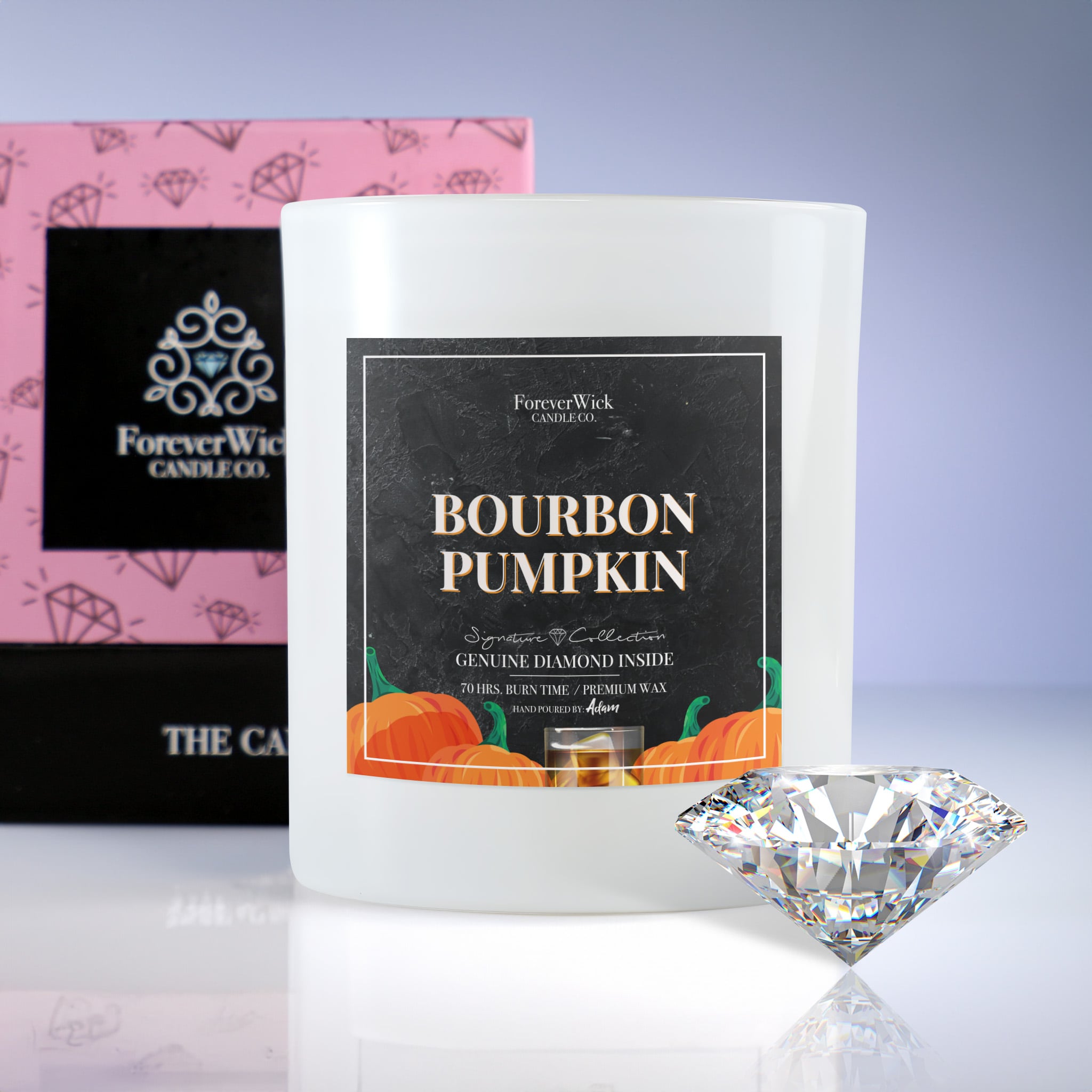 Bourbon Pumpkin Diamond Candle