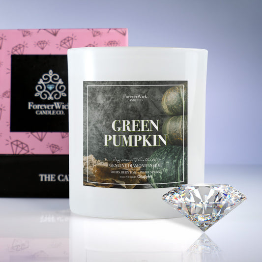 Green Pumpkin Diamond Candle