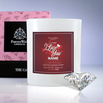 Personalized I love You Diamond Candle