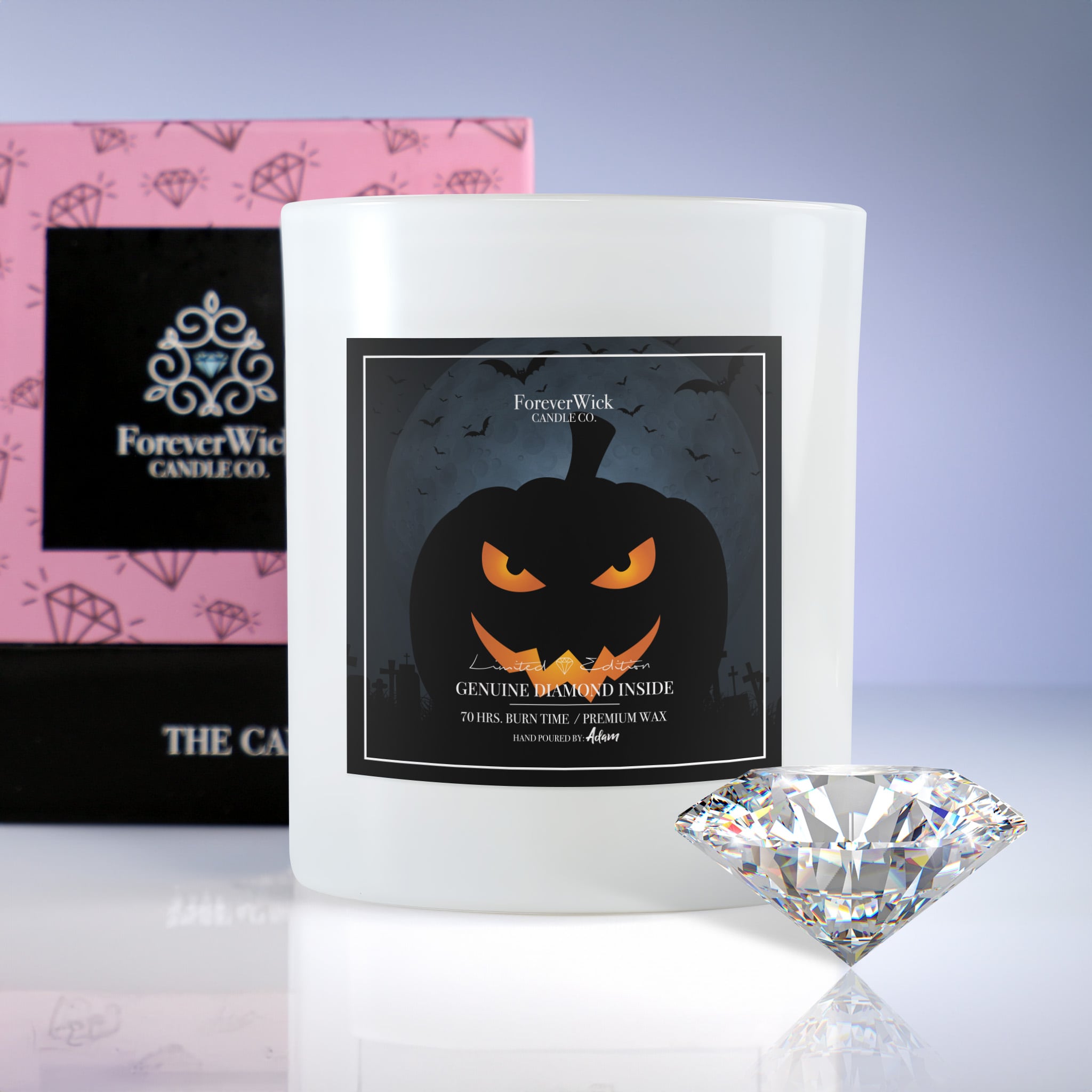 Jack O Lantern Diamond Candle