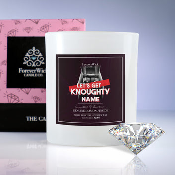 Personalized Let's Get Knoughty Diamond Candle