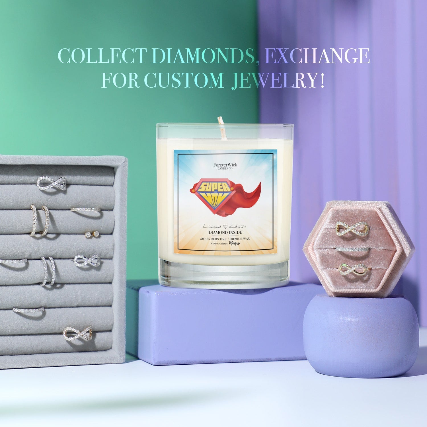 Super Mom Diamond Candle