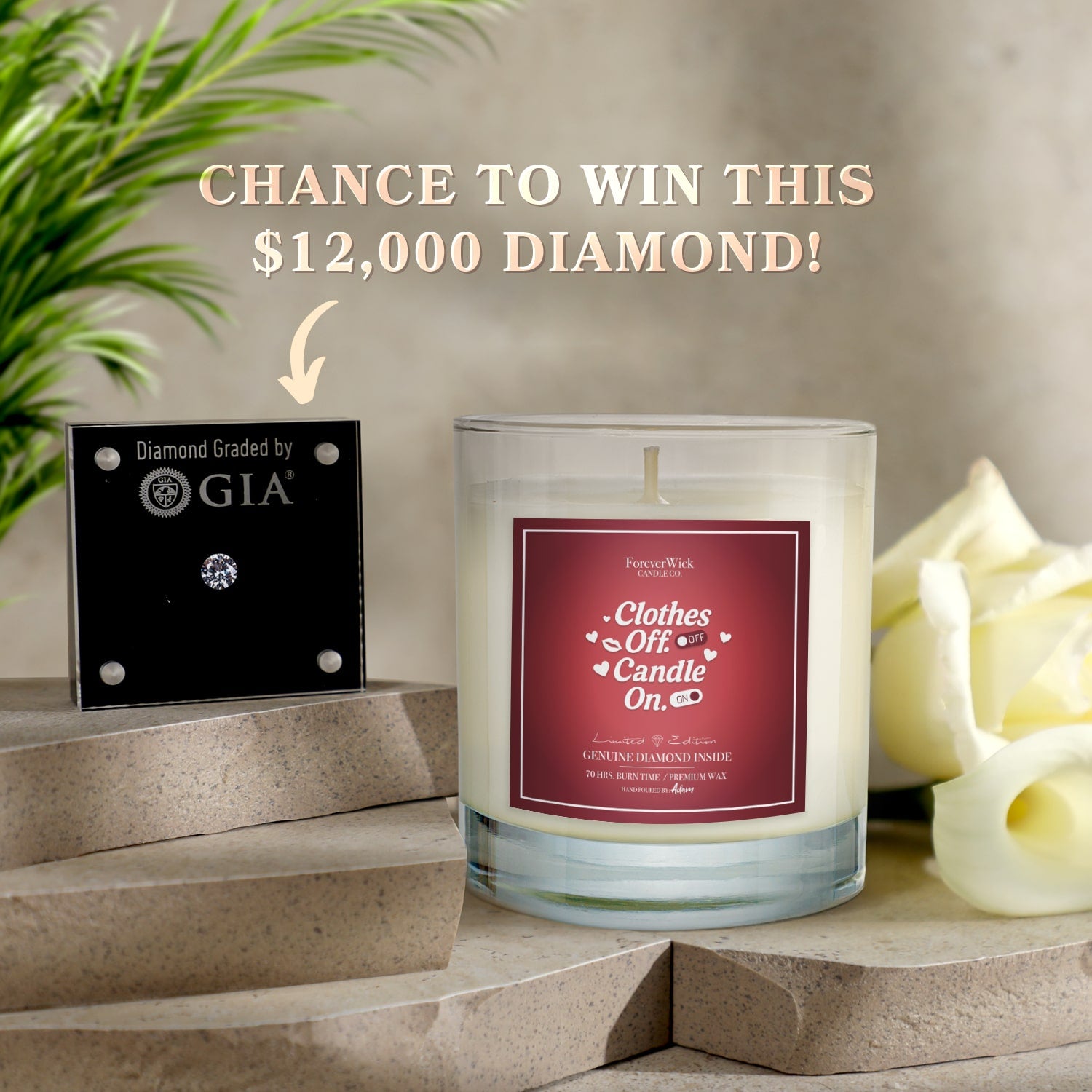Clothes Off. Candle ON Diamond Candle