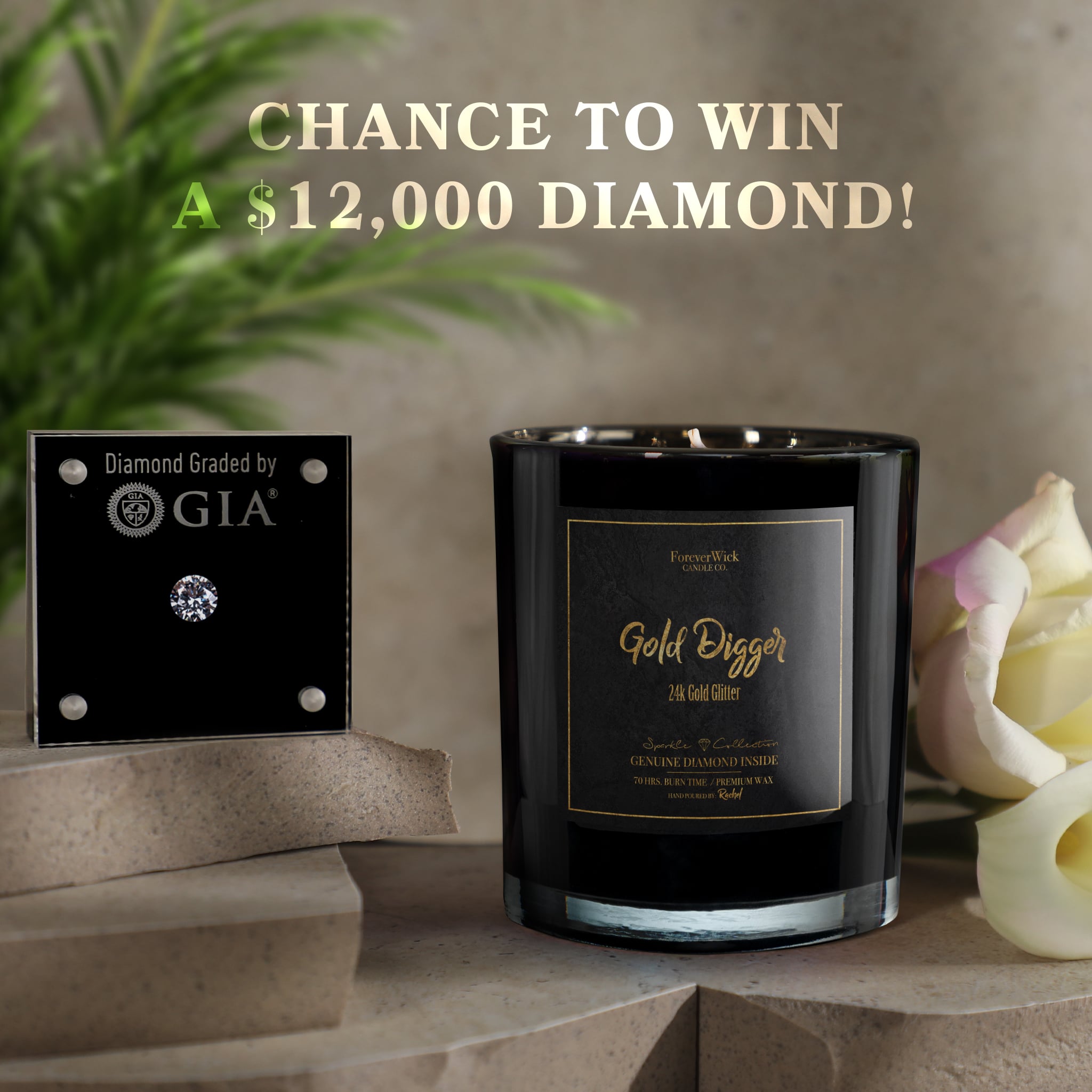 24K Gold Digger Diamond Candle