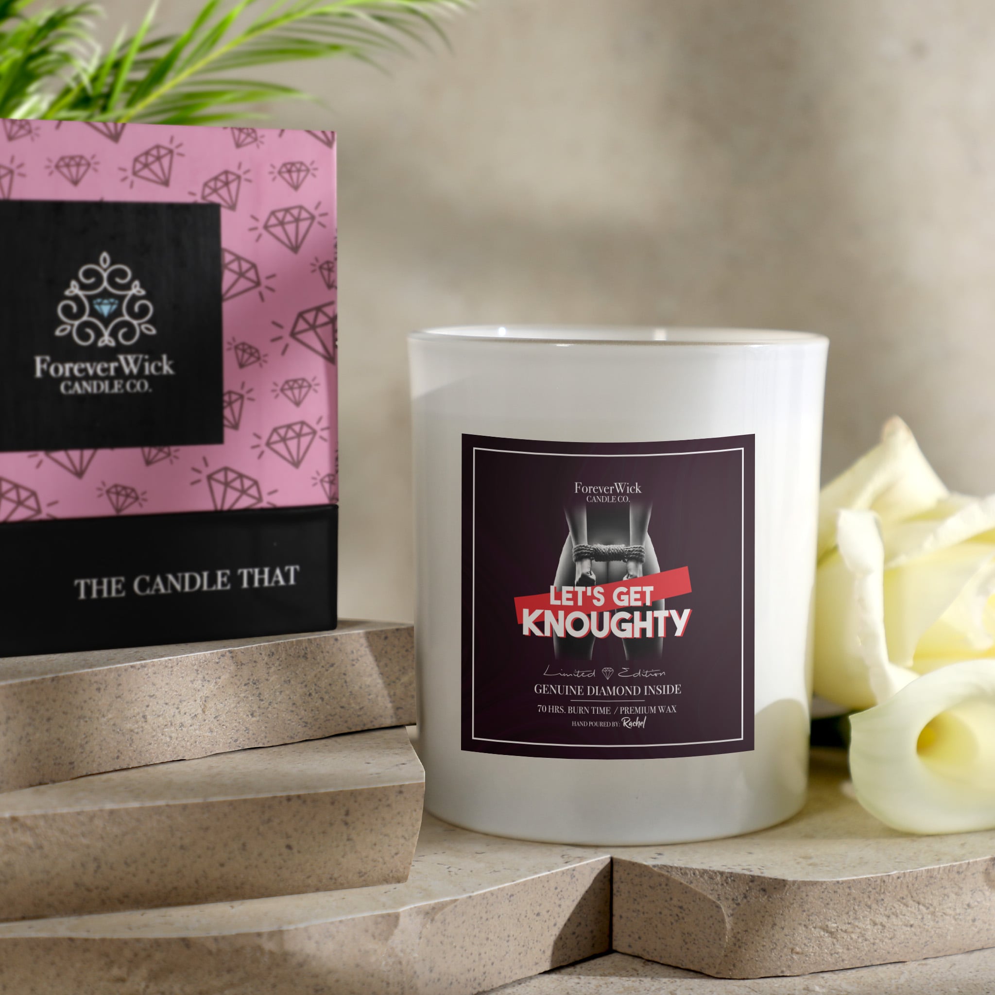 Let's Get Knoughty - Diamond Candle and Bath Bomb Set