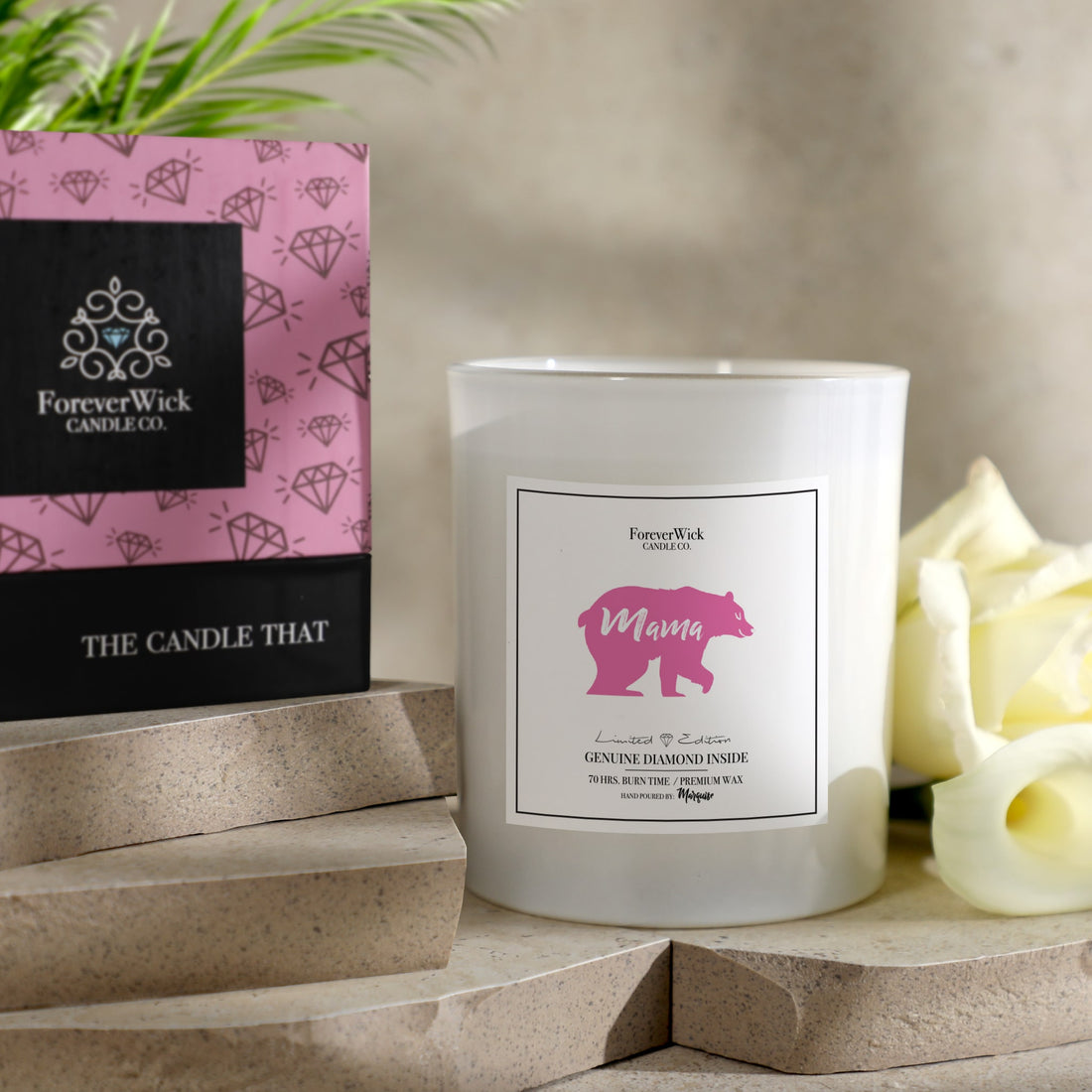 Mama Bear Diamond Candle