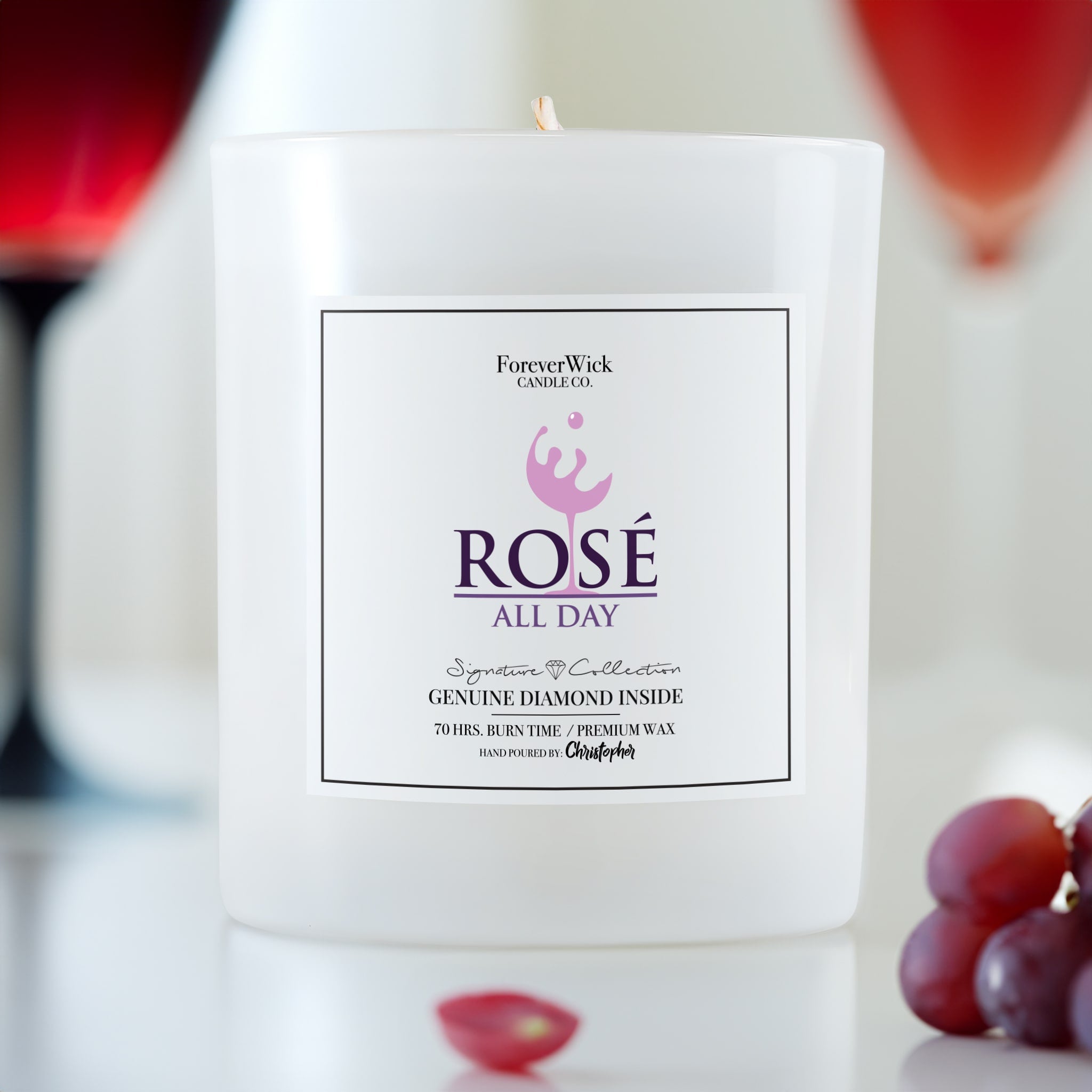 Rosè All Day Diamond Candle