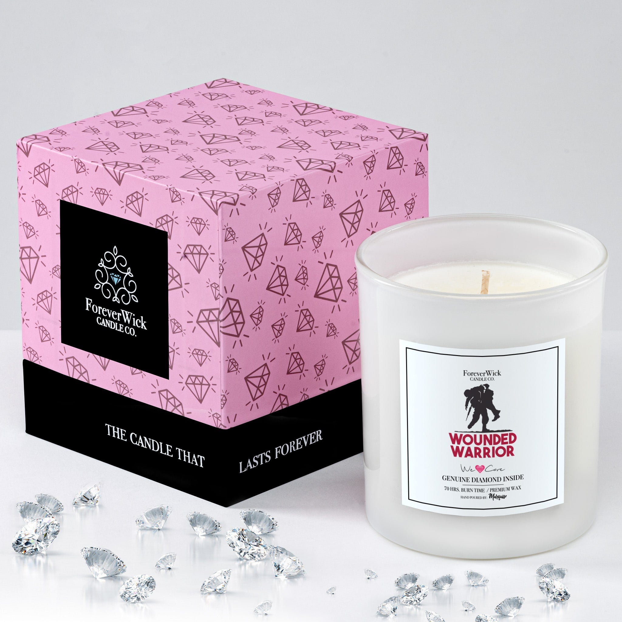 Wounded Warrior Donation Diamond Candle