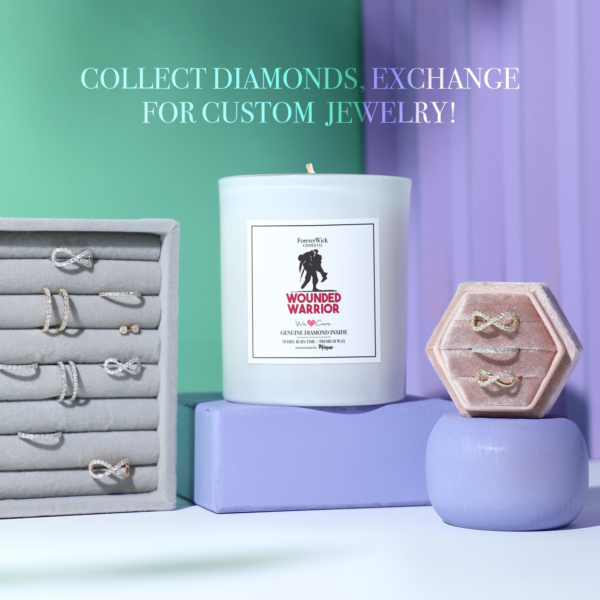 Wounded Warrior Donation Diamond Candle