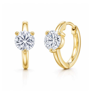 Amélie Solitaire Huggie Earrings