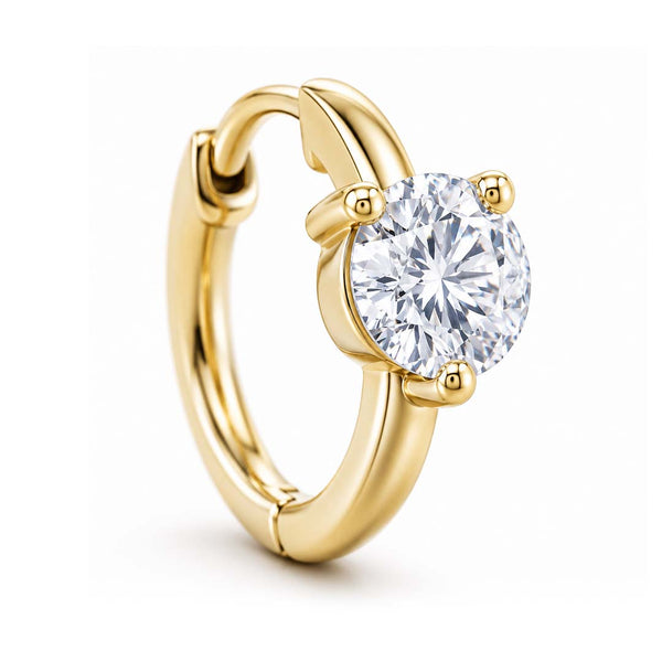 Amélie Solitaire Huggie Earrings