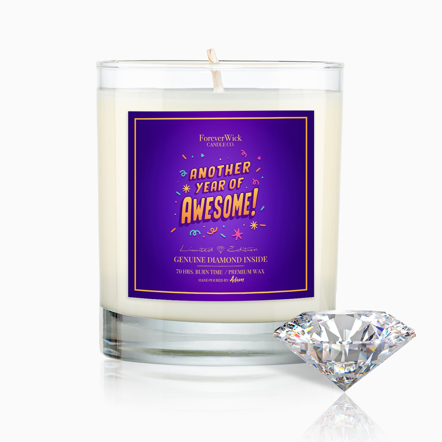 Another Year of Awesome Diamond Candle