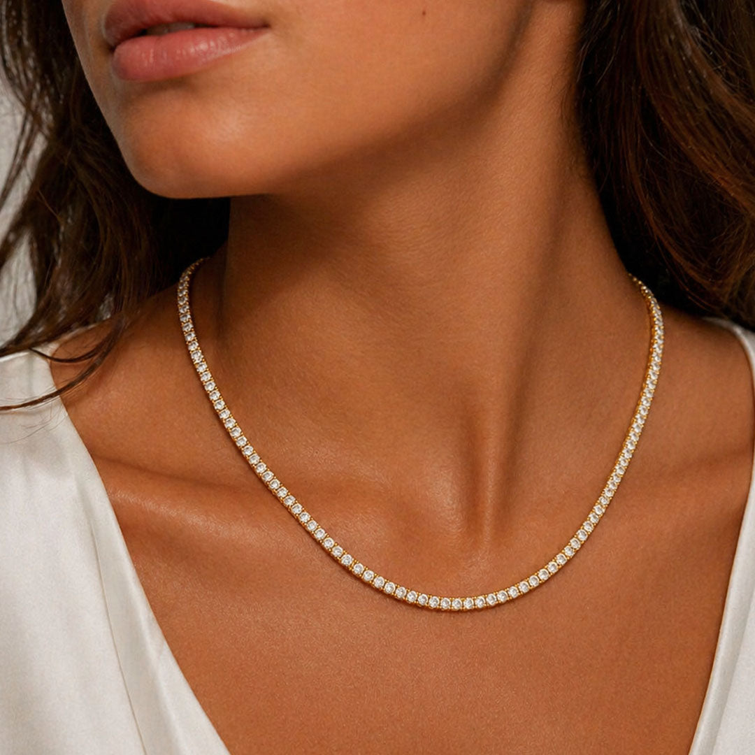 10 ct. tw. Lab Diamond Tennis Necklace (Gold Vermeil)