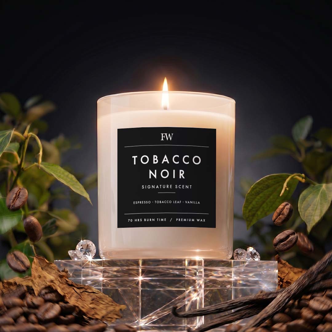 tobacco leaf candle this soy candle gives a subtle scent Tobacco + Leather Scented Candle,