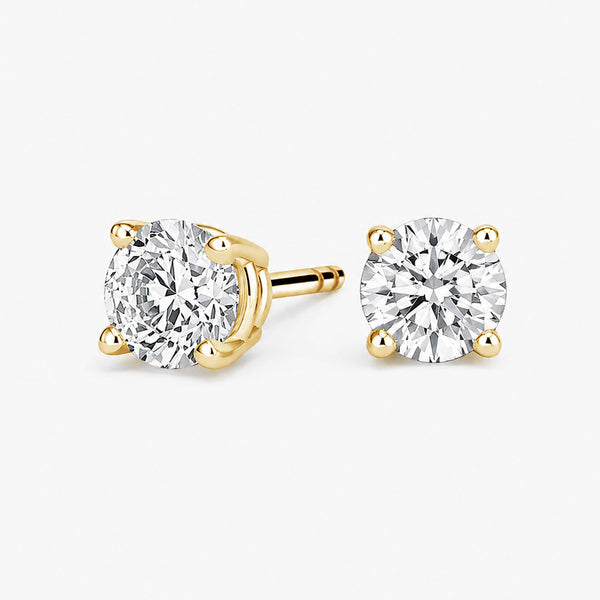 3 ct. tw. Lab Diamond Stud Earrings (14K Gold Plated Silver)