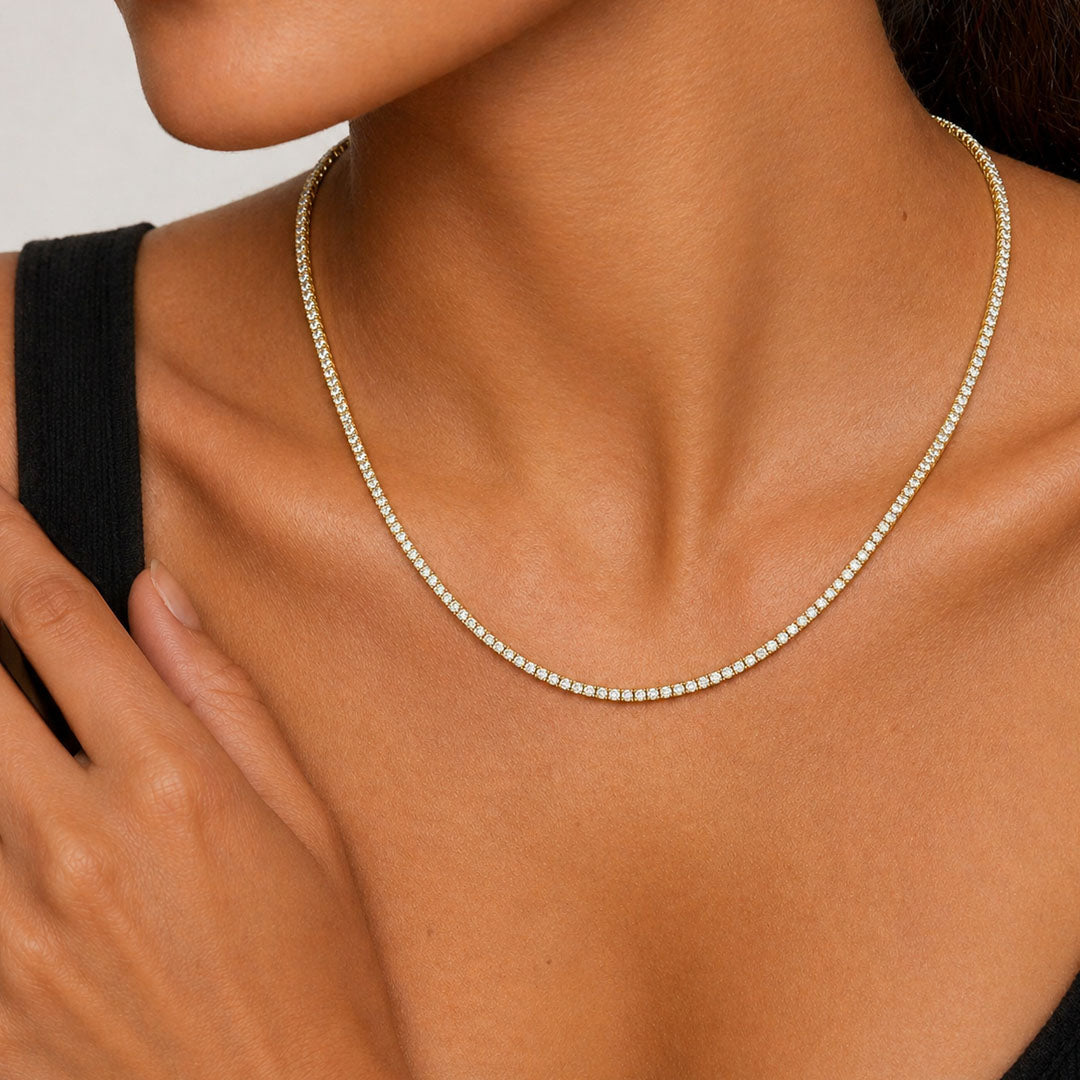 5 ct. tw. Lab Diamond Tennis Necklace (Gold Vermeil)