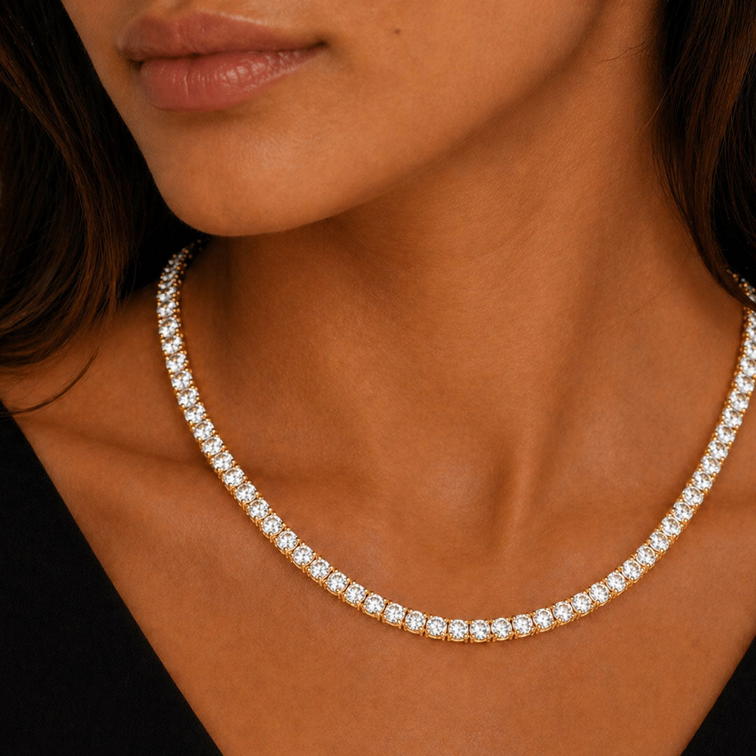 20 ct. tw. Lab Diamond Tennis Necklace (Gold Vermeil)