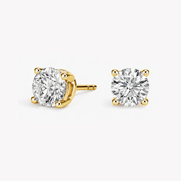 2 ct. tw. Lab Diamond Stud Earrings (14K Gold Plated Silver)