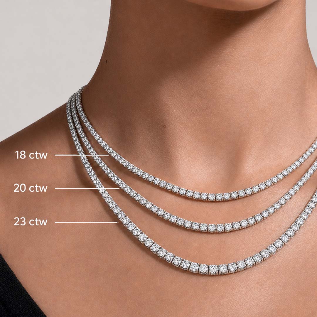 20 ct. tw. Lab Diamond Tennis Necklace (Gold Vermeil)