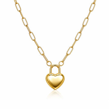 18K Gold PVD Heart Padlock Charm