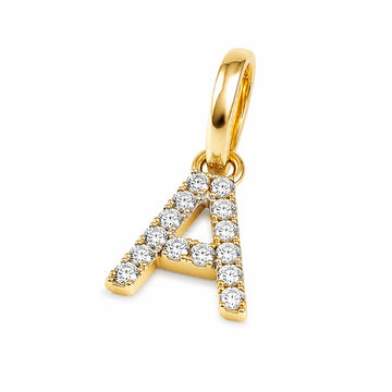 14K Gold Initials Pendants Lab Grown Diamonds