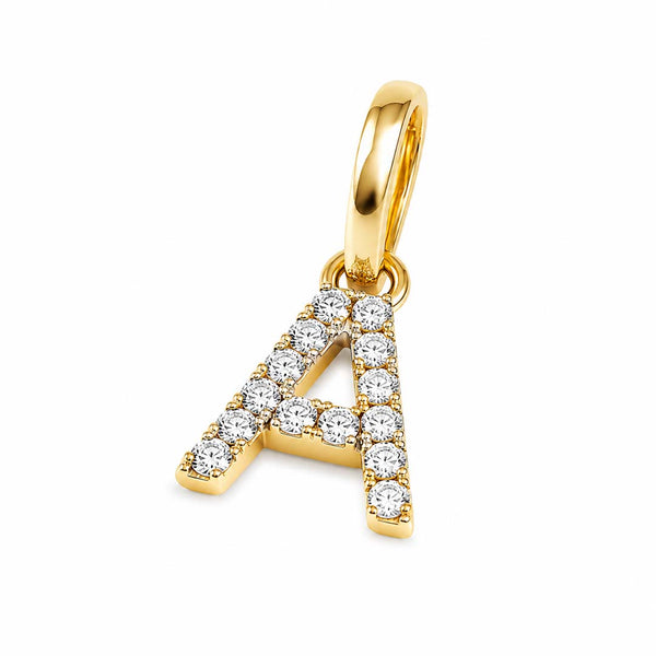 14K Gold Initials Pendants Lab Grown Diamonds