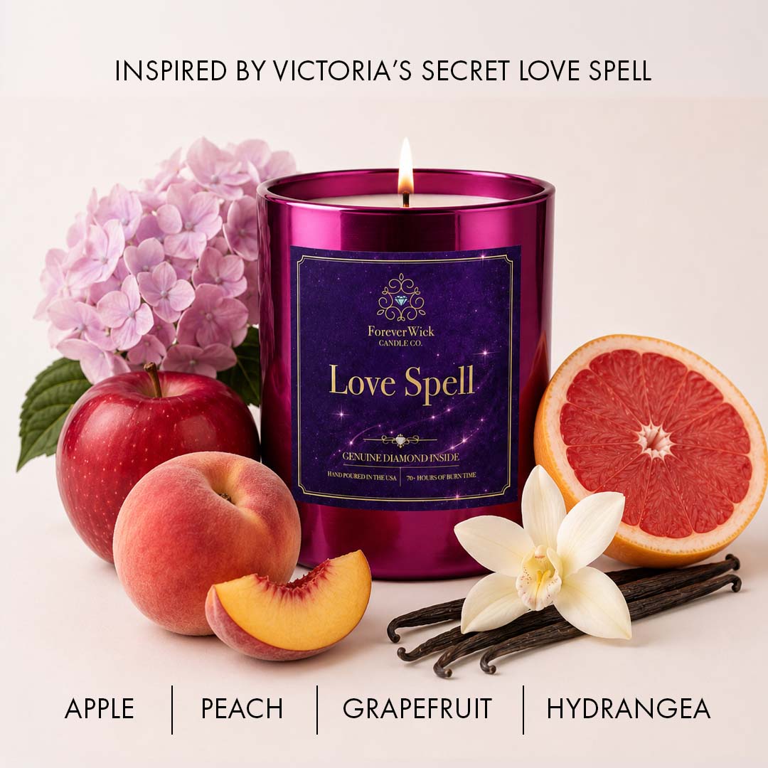 ForeverWick Roses + LoveSpell Diamond Candle Bundle
