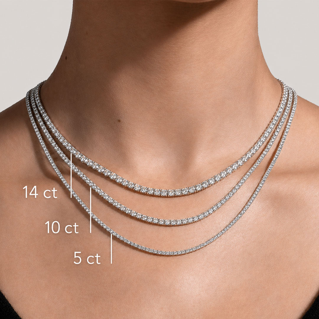 10 ct. tw. Lab Diamond Tennis Necklace (Gold Vermeil)