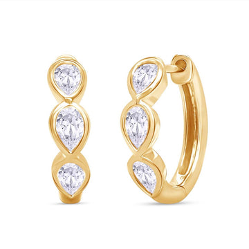 Aurora Pear Huggie Earrings