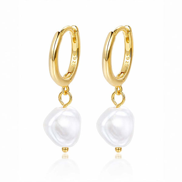 Avery Pearl Huggie Earrings