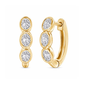 Celeste Bezel Huggie Earrings