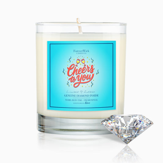 Cheers to You Diamond Candle