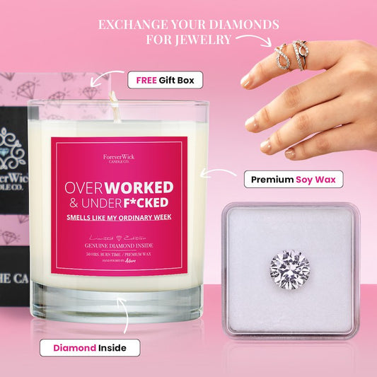 Overworked & UnderF*cked Diamond Candle - Hot Deal