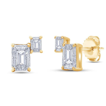 Colette Emerald Toi et Moi Stud Earrings