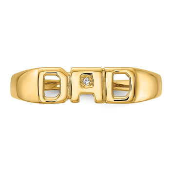 14K Gold Men's Diamond DAD Ring